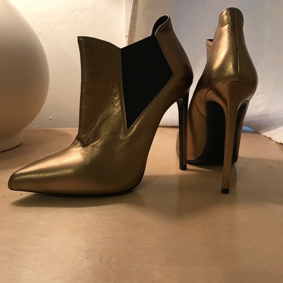 SAINT LAURENT GOLD BOOTIES - Picture 3 of 5